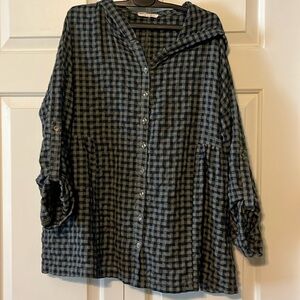 Easel gingham hooded top